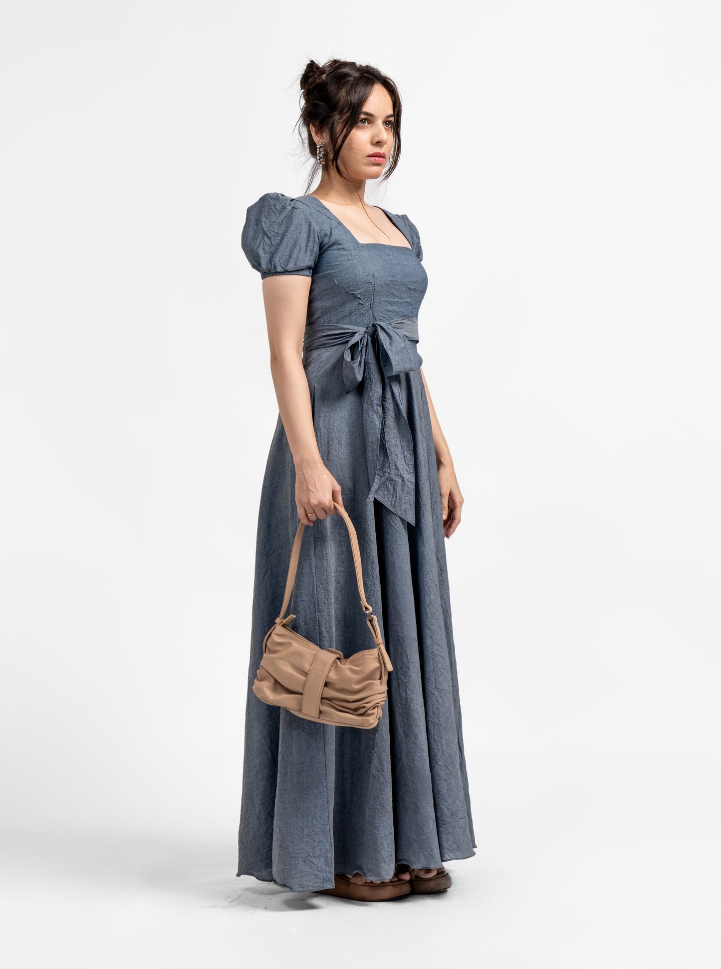 Vintage Denim Crinkle Dress