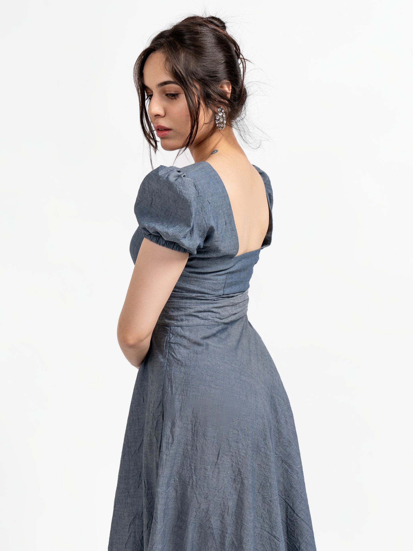Vintage Denim Crinkle Dress